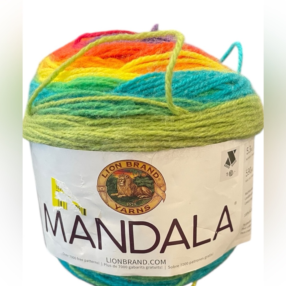 Lion Brand MANDALA Yarn 100% Acrylic 5.3 oz 590 Yards Color GNOME #209 NEW